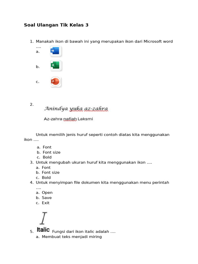 15 Contoh Soal TIK Kelas 3 SD Tentang Microsoft Word yang Sering Keluar Saat Ujian