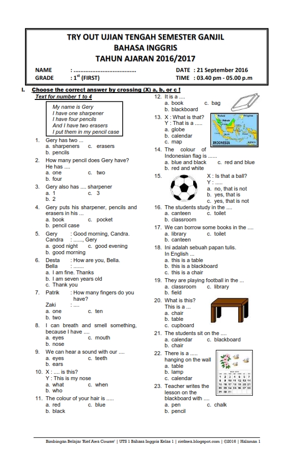 Menguasai PAS Bahasa Inggris Kelas 1 Semester 2 Panduan Lengkap dengan Menguasai PAS Bahasa Inggris Kelas 1 Semester 2 Panduan Lengkap dengan