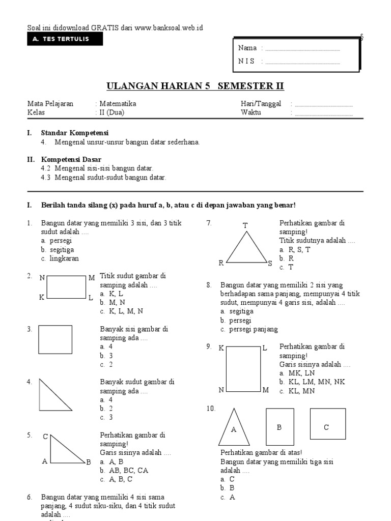 Ulangan Matematika - Piffle me
