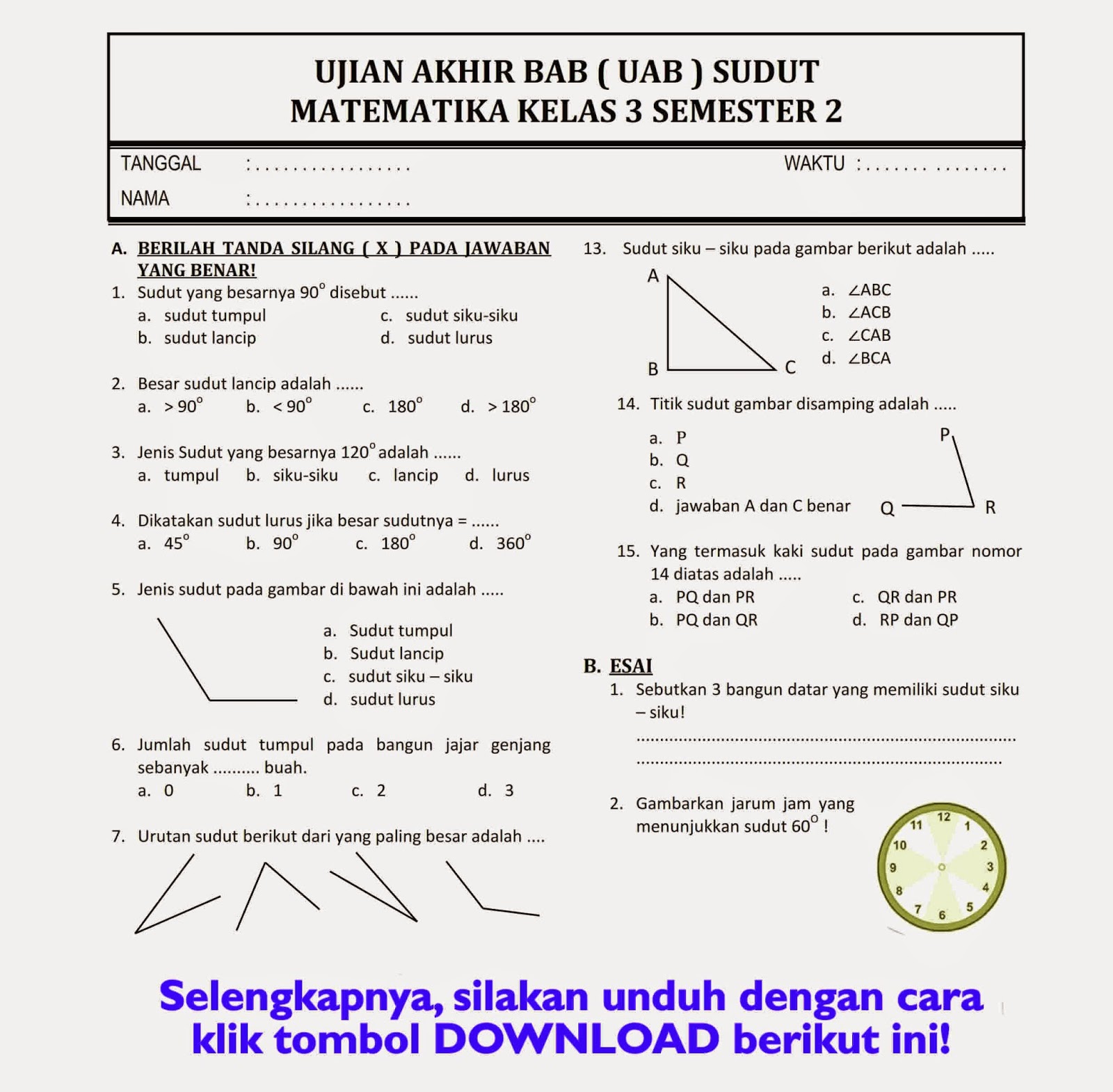 5 Rahasia Menguasai Soal Essay Matematika Kelas 3 SD Semester 2 Agar Nilai Ujian Meroket
