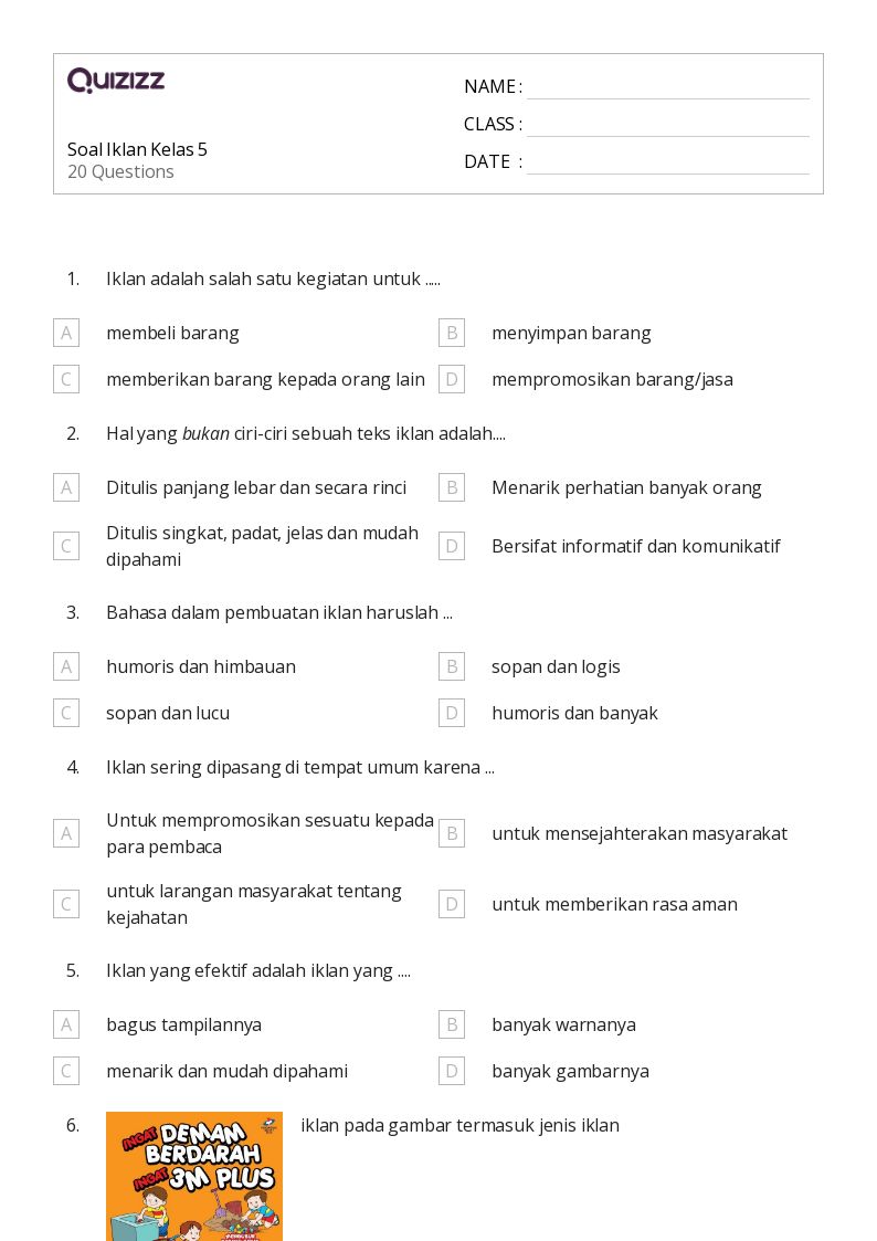 7 Contoh Soal Iklan Tema 3 Kelas 5 Paling Jitu Bantu Siswa Pahami Materi Kurikulum 2026