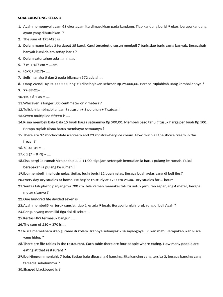 soal calistung kelas 3 pdf