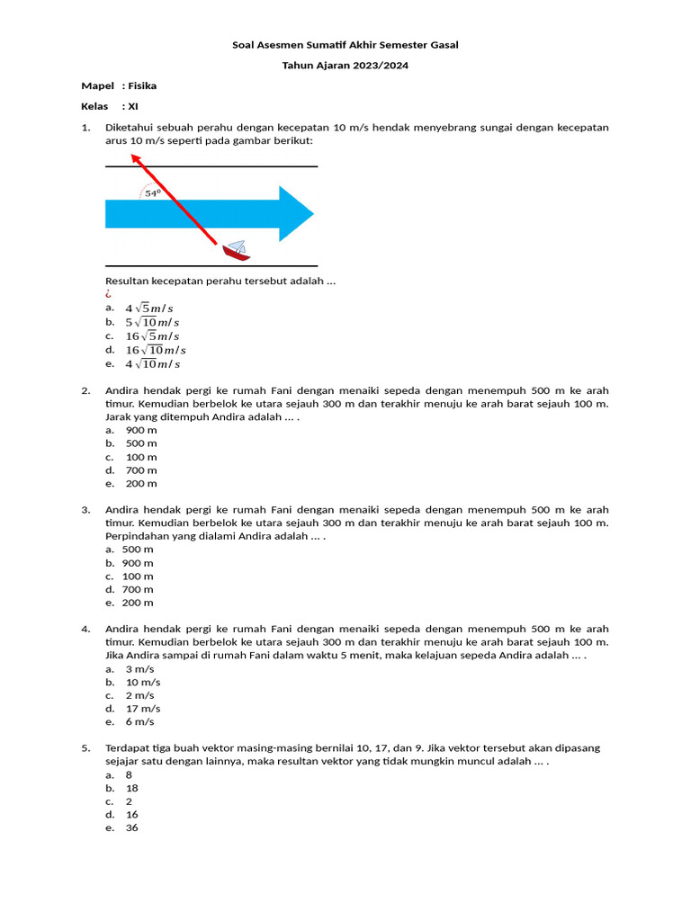 Soal Fisika Kelas XI Semester Gasal PDF Soal Fisika Kelas XI Semester Gasal PDF