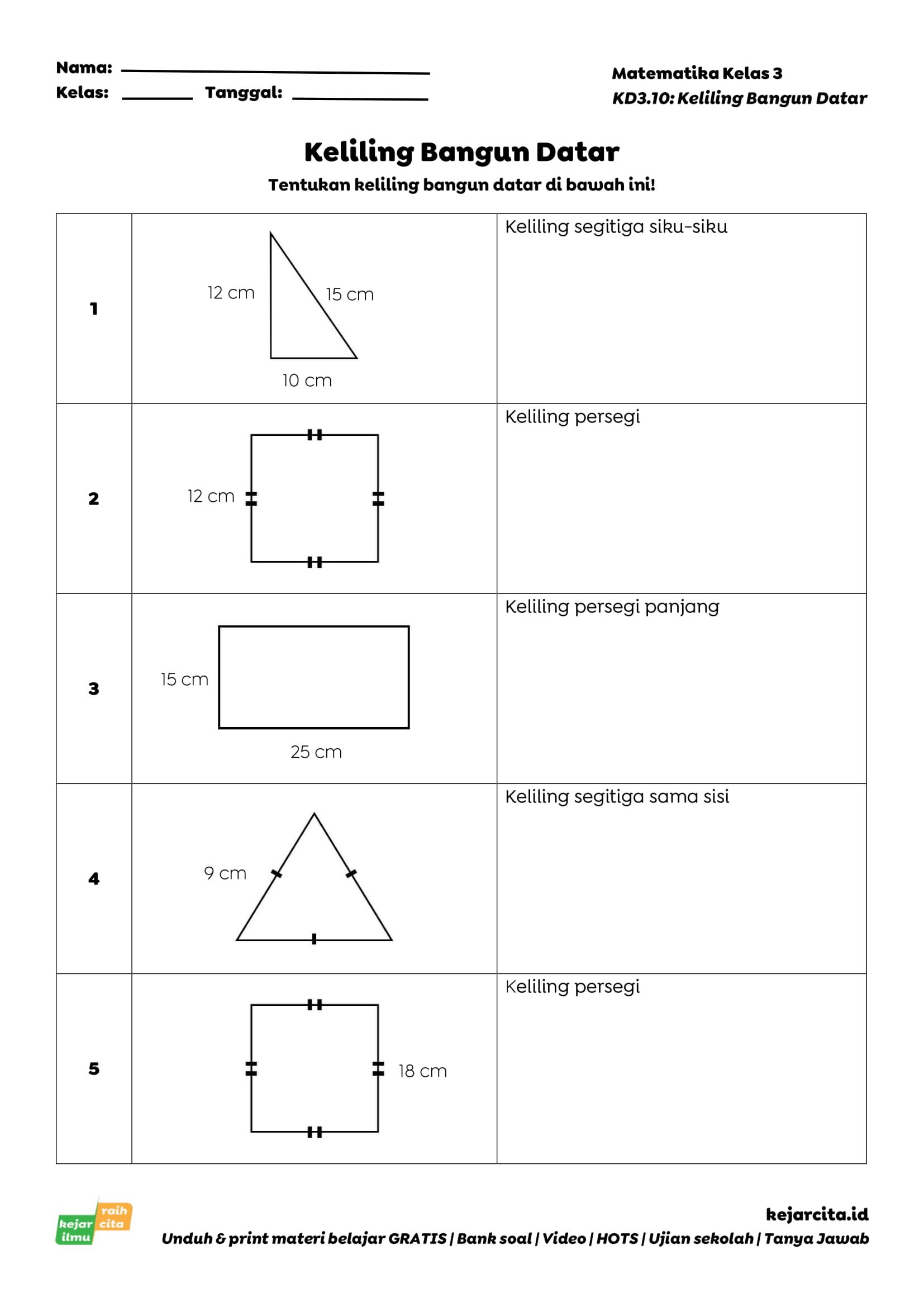 5 Soal HOTS Bangun Datar Kelas 3 SD PDF untuk Asah Nalar, Wajib Tahu!