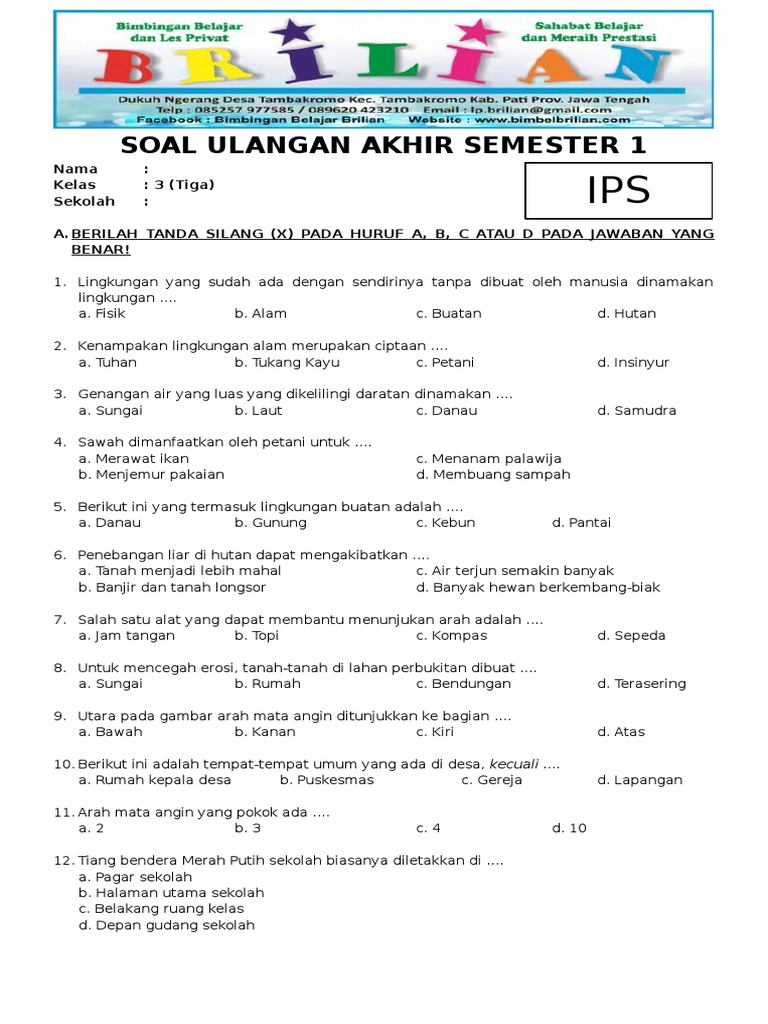 5 Soal IPS Kelas 3 SD Semester 2 dan Kunci Jawaban yang Wajib Diketahui Siswa