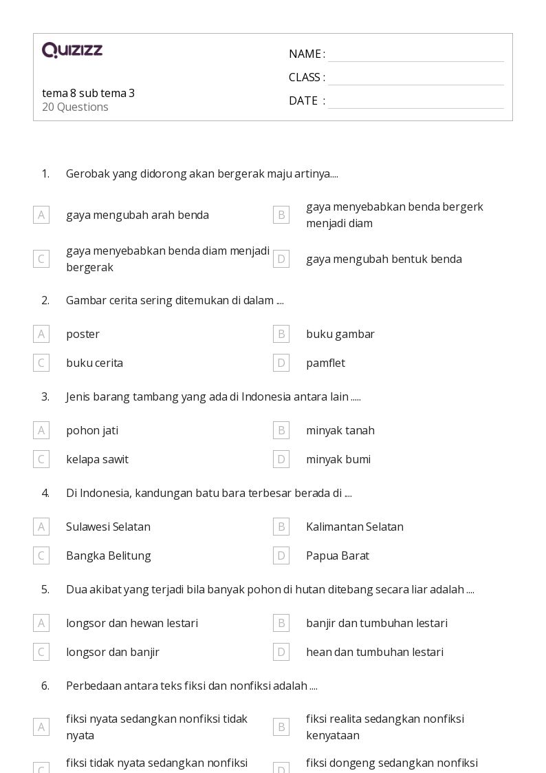 5 Alasan Bank Soal Tema 8 Subtema 1 Kelas 4 SD Ini Wajib Kamu Cetak Sekarang