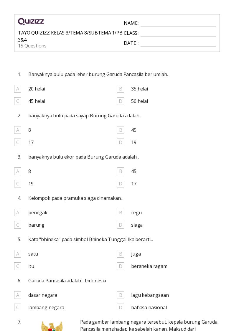 5 Bank Soal Tema 8 Subtema 1 Kelas 4 SD Siap Cetak, Wajib Tahu Sebelum Ulangan