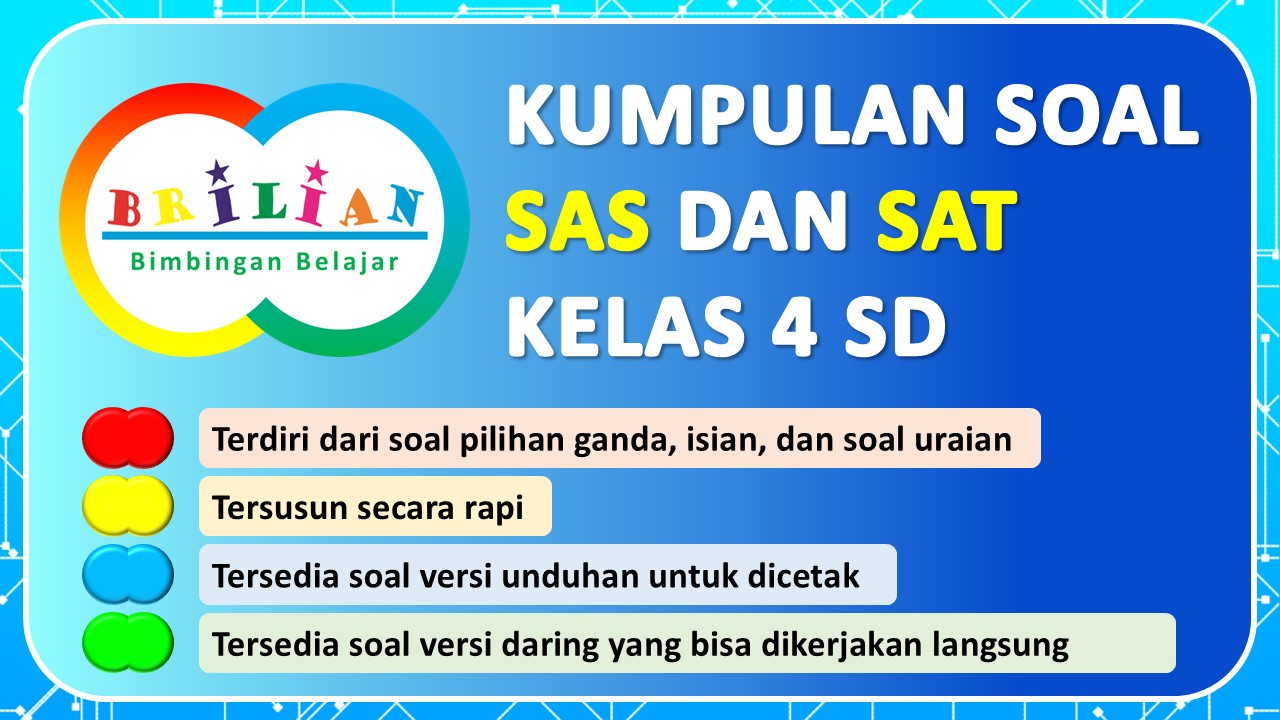 Soal SAS Pendidikan Pancasila Kelas 4 SD dan Kunci Jawaban Bimbel Brilian