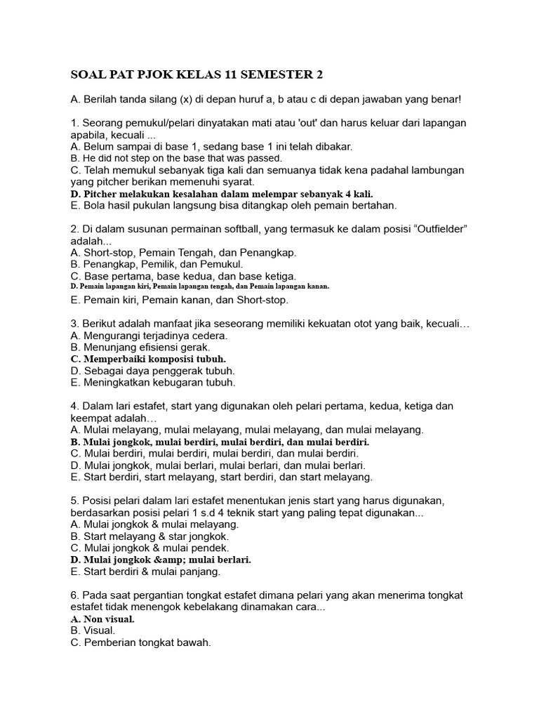 Menguasai Contoh Soal Essay Penjas Kelas 11 Semester 2 dengan 4 Tips Praktis Wajib Tahu