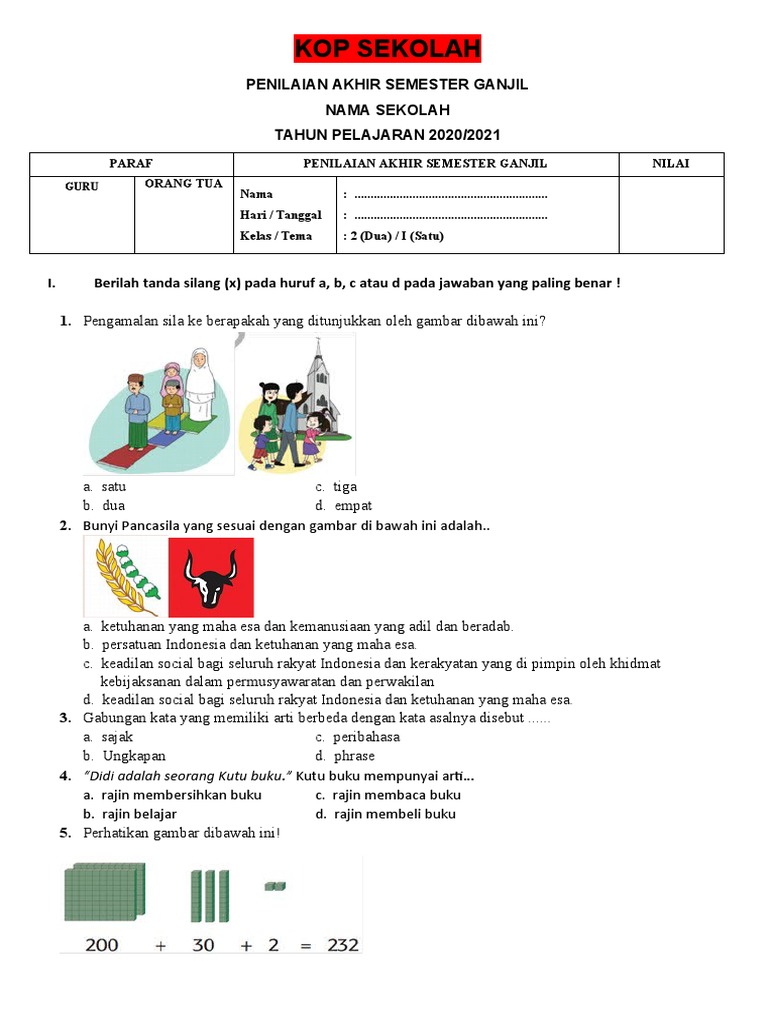 7 Contoh Soal Tematik Kelas 2 Semester 1 Kurikulum 2013 Bikin Siswa Lulus PTS Matematika 7 Contoh Soal Tematik Kelas 2 Semester 1 Kurikulum 2013 Bikin Siswa Lulus PTS Matematika