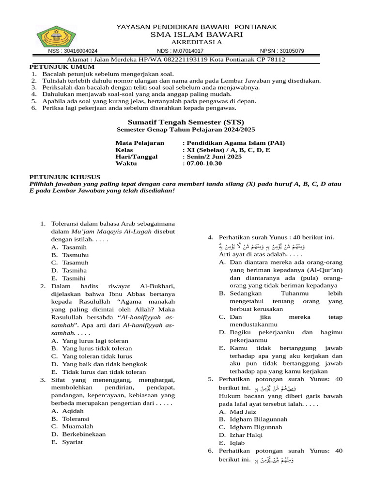 Terbukti! 5 Contoh Soal Essay PAI Kelas 11 Semester 2 yang Bikin Nilai Tinggi Sekarang Terbukti! 5 Contoh Soal Essay PAI Kelas 11 Semester 2 yang Bikin Nilai Tinggi Sekarang
