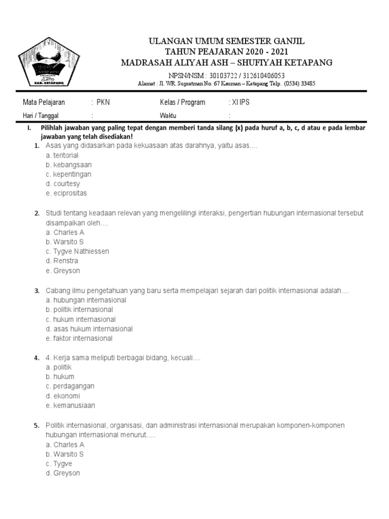 Download PDF Soal PKN Kelas XI Semester 2 Terupdate untuk Persiapan Ujian Akhir Download PDF Soal PKN Kelas XI Semester 2 Terupdate untuk Persiapan Ujian Akhir