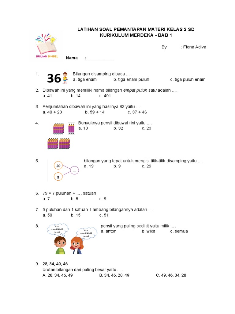 Download PDF Soal SD Kelas 2 Terbaru untuk Persiapan Ujian Sekolah 2026