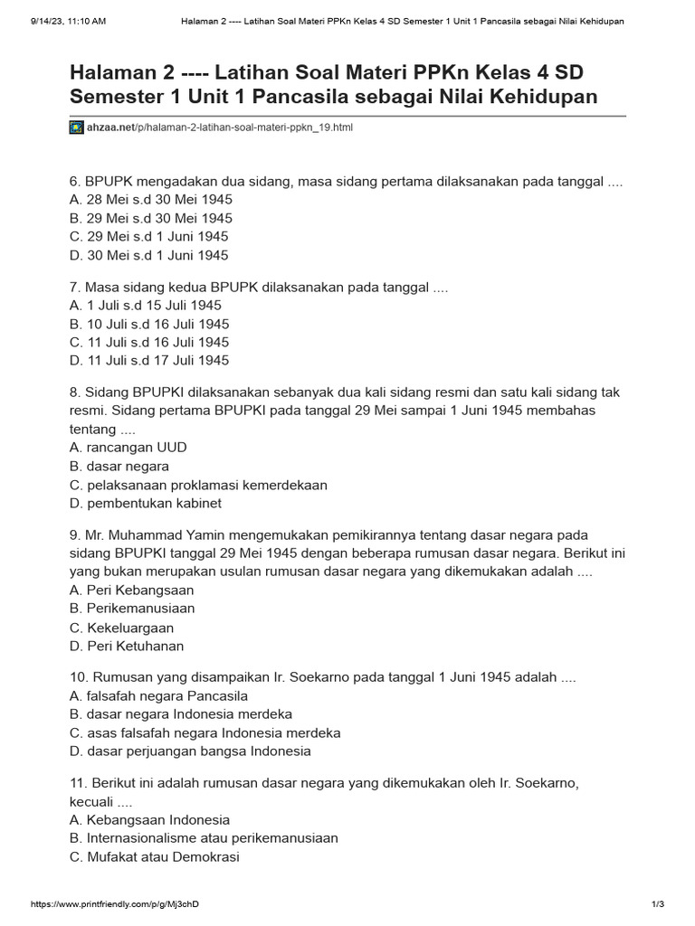 Rahasia Skor Sempurna Kerjakan Soal PKN Kelas 4 Semester 1 Tema 4 K13 Terbaru