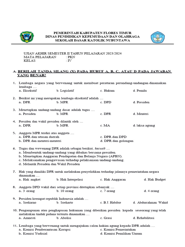 Rahasia Skor Tinggi Bocoran Soal PKN Kelas 4 Semester 2 Tahun Ajaran 2018 Terbaru Rahasia Skor Tinggi Bocoran Soal PKN Kelas 4 Semester 2 Tahun Ajaran 2018 Terbaru