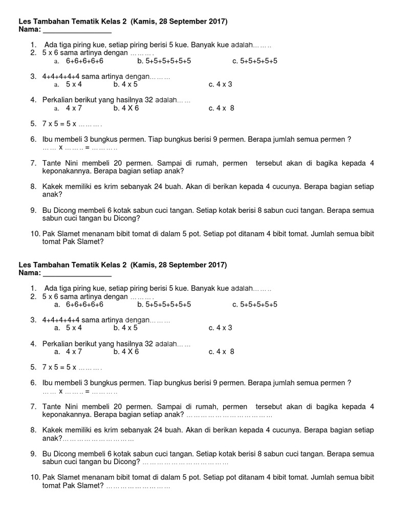 Rahasia Sukses Belajar Mandiri dengan Download pdf soal tematik kelas 2 sd Terbaru