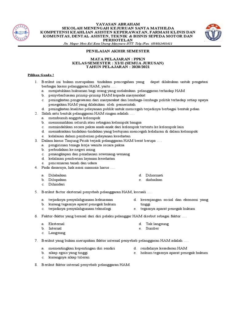 Wajib Tahu! Bocoran pdf soal ppkn kelas xi semester 2 Agar Siap Hadapi Ujian Akhir