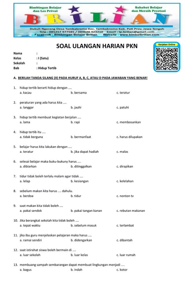 Wajib Tahu! Download PDF Soal PKN Kelas 1 SD Semester 2 Agar Anak Siap Ujian Wajib Tahu! Download PDF Soal PKN Kelas 1 SD Semester 2 Agar Anak Siap Ujian