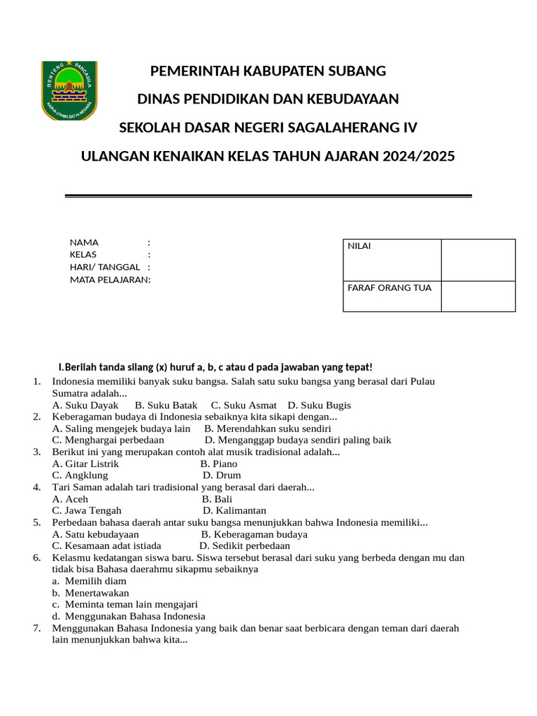 Wajib Tahu Koleksi soal pkn kelas 4 semester 2 pdf Terbaru untuk Persiapan Ujian