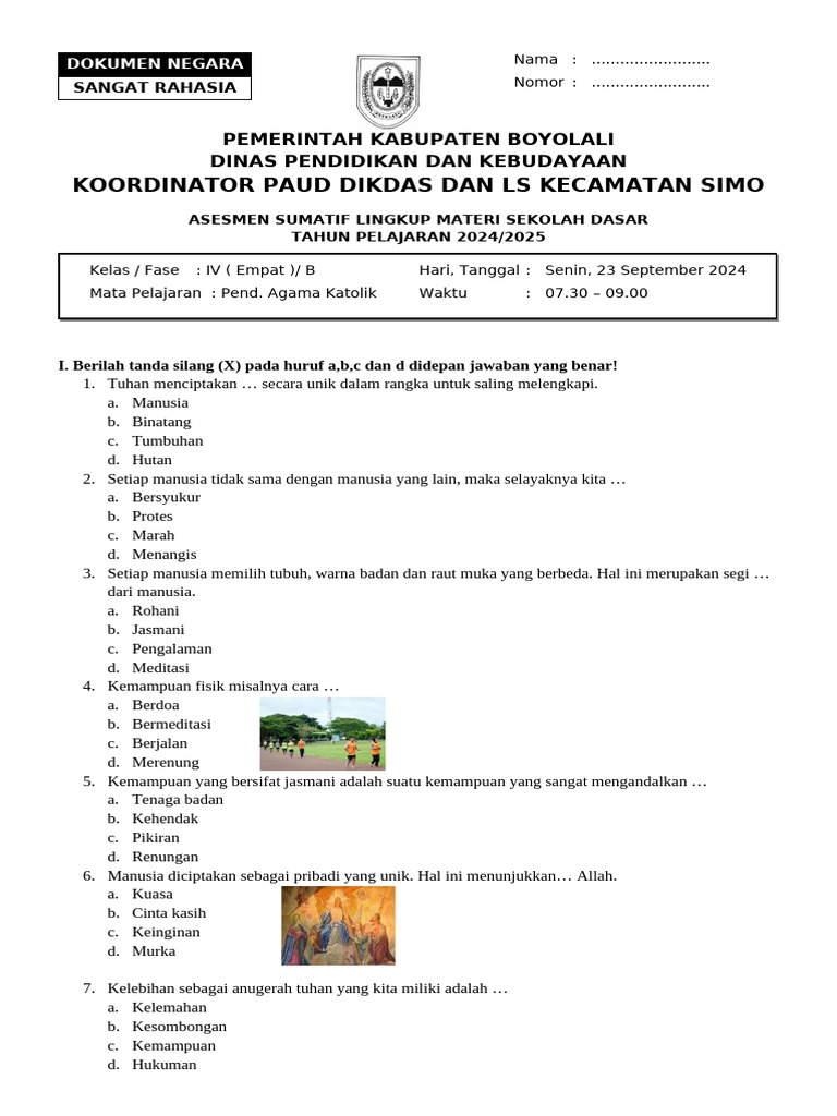 Wajib Tahu Kumpulan Soal Agama Katolik Kurikulum 2013 Kelas 4 Semester 1 Terbaru Wajib Tahu Kumpulan Soal Agama Katolik Kurikulum 2013 Kelas 4 Semester 1 Terbaru