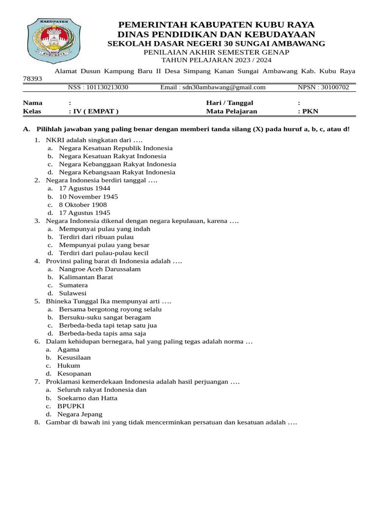 Wajib Tahu Rahasia Menjawab Soal PKN Kelas 4 Semester 2 Agar Anak Bebas Perundungan Wajib Tahu Rahasia Menjawab Soal PKN Kelas 4 Semester 2 Agar Anak Bebas Perundungan